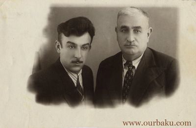 Мамедага Усейнов с отцом после окончания ВГИКа (1955)